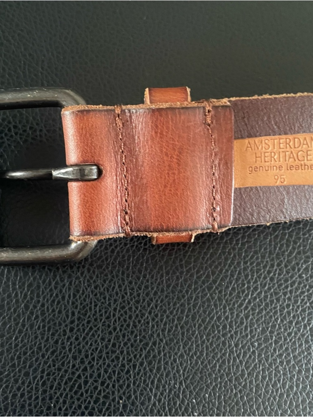 Amsterdam Heritage studded brown leather belt size 95 M/L - Picture 8 of 10
